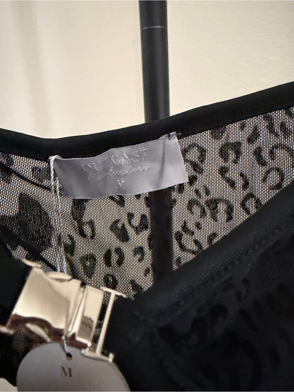 Black Lace Corset Bralette with Hook Accents - Picture 4 of 5